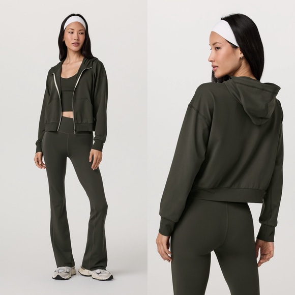 NWT Vuori ✨ Women’s Halo Modern Full Zip Hoodie Kale Size Large VW2064 - Picture 1 of 14
